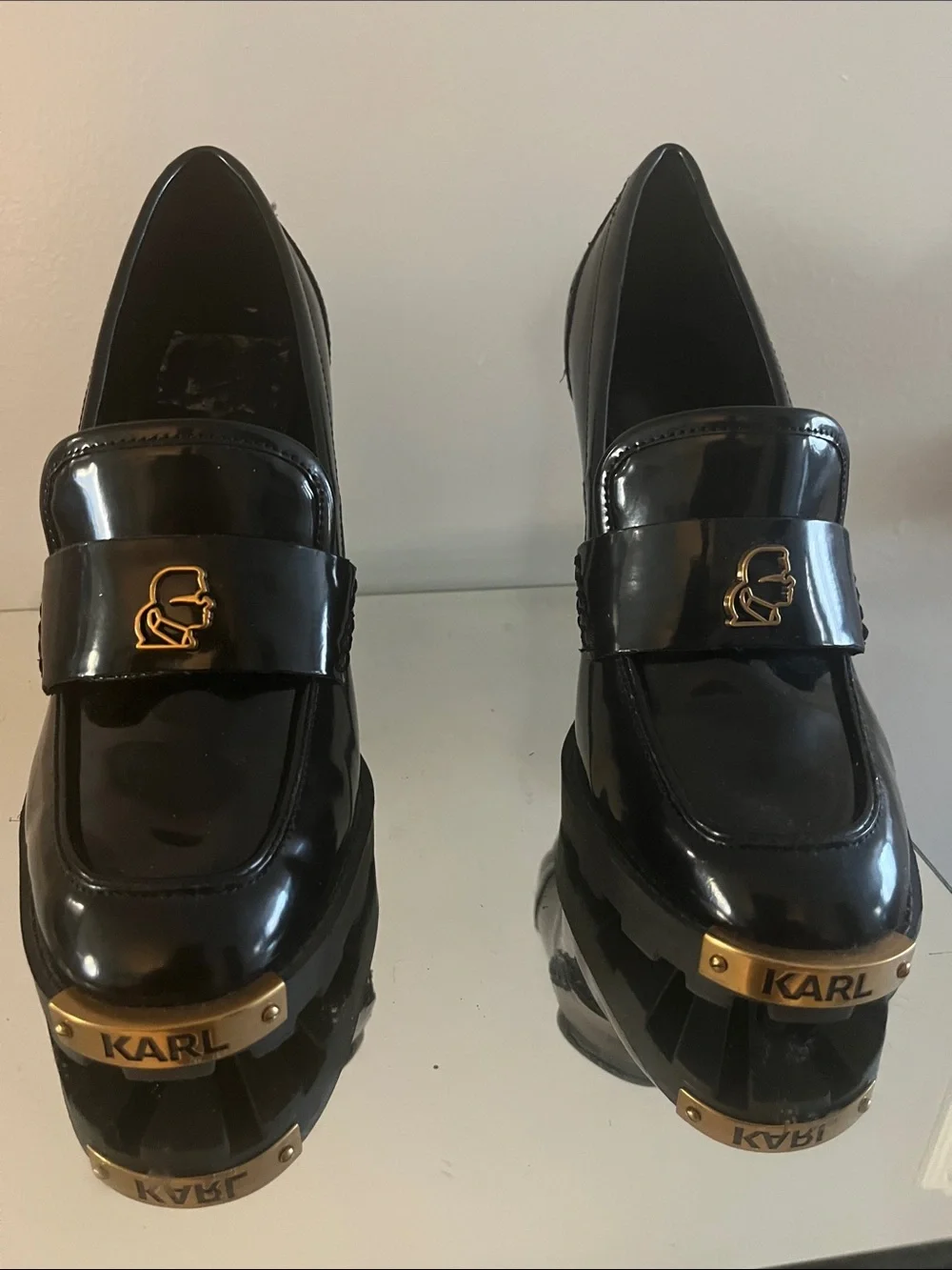 Karl Lagerfeld black patent